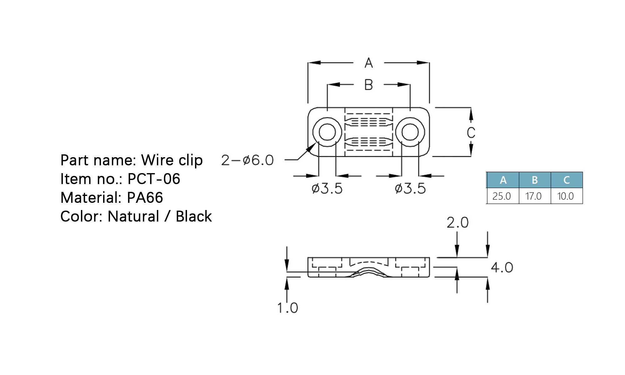 Wire clip PCT-06